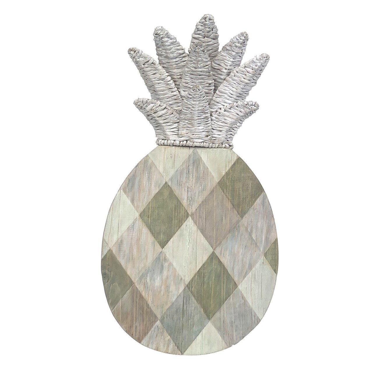 Woven Leaf Pineapple Sign Wall Coastal Plaque Sign Wall Hanging Decor Decoration For The Beach 9 x 1.25 x 10.5 Inches.